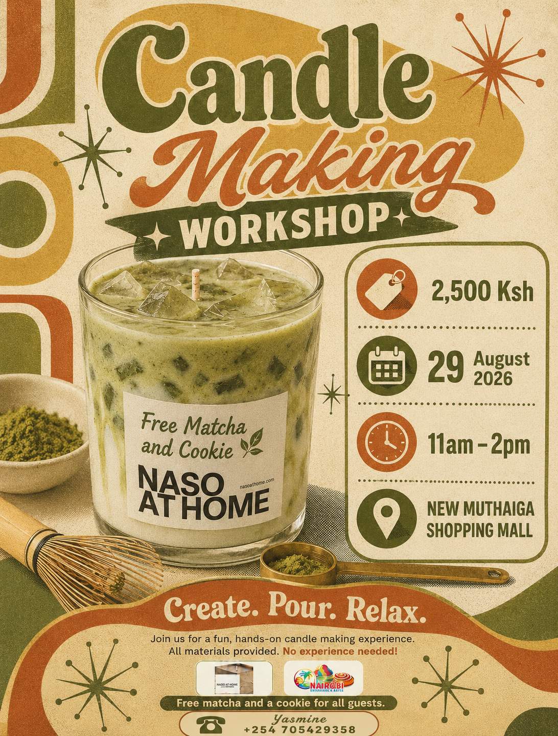 Candle Making Workshop - FREE Matcha and Cookie