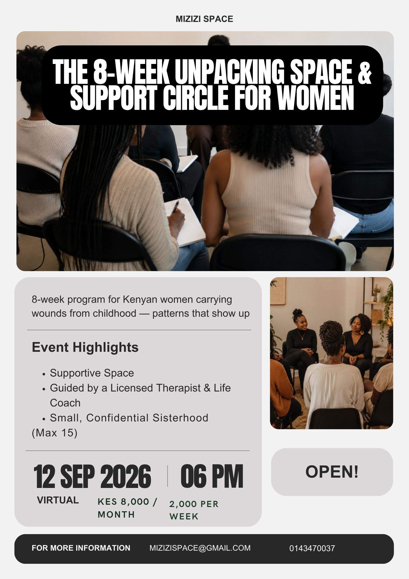 Mizizi Space: 8-Week Group Support & Healing Circle (Cohort 1)