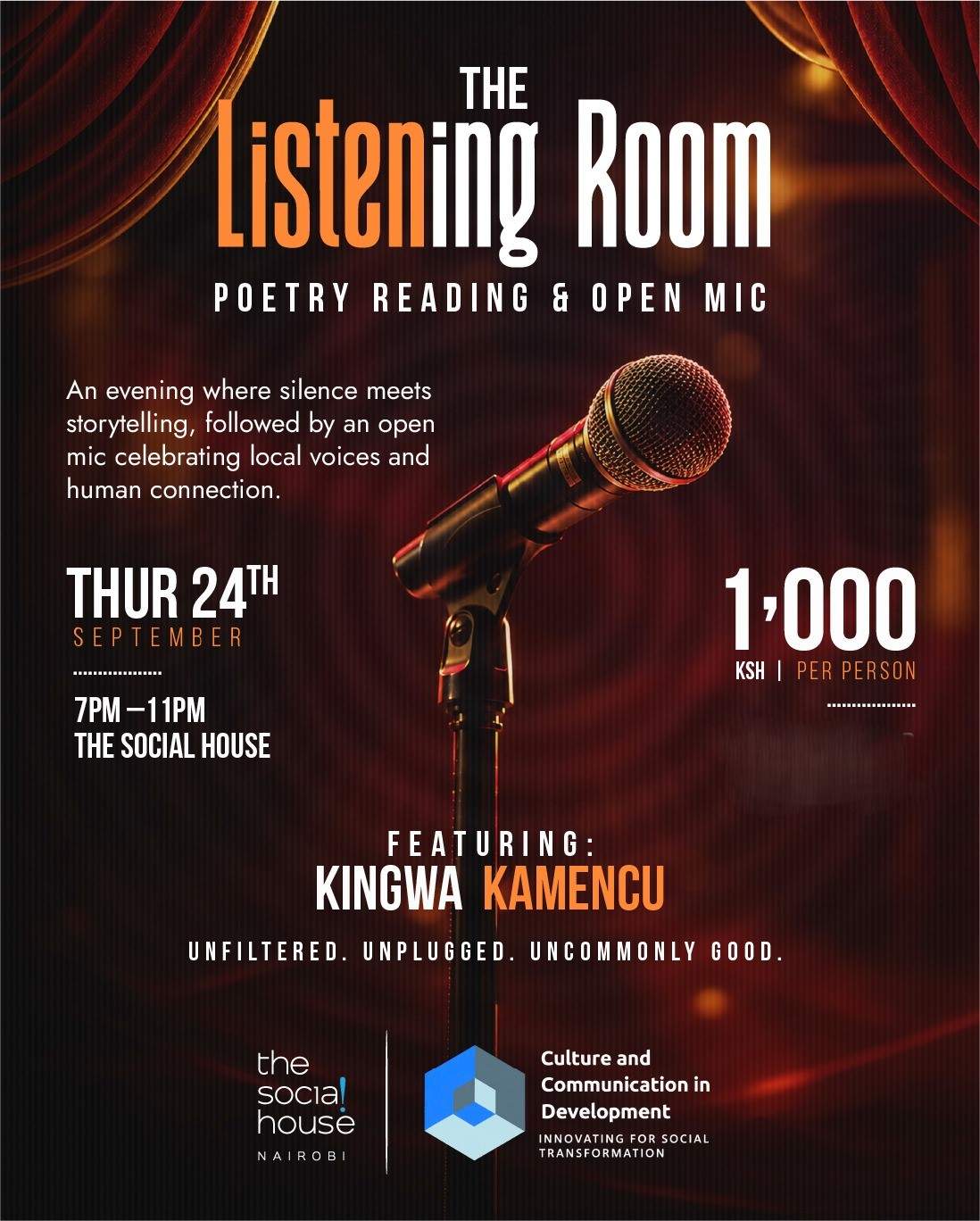 The Listening Room - Poetry reading and open mic